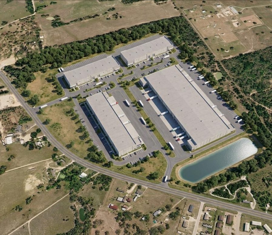 Conceptual rendering of the 100-acre Rockdale Industrial Park showing future industrial buildings